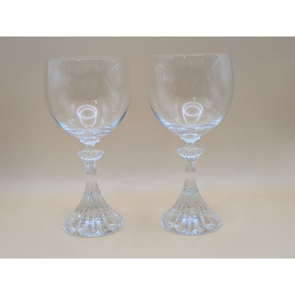 Mikasa The Ritz Water Wine Goblets Crystal Fancy Glasses Set Of 2